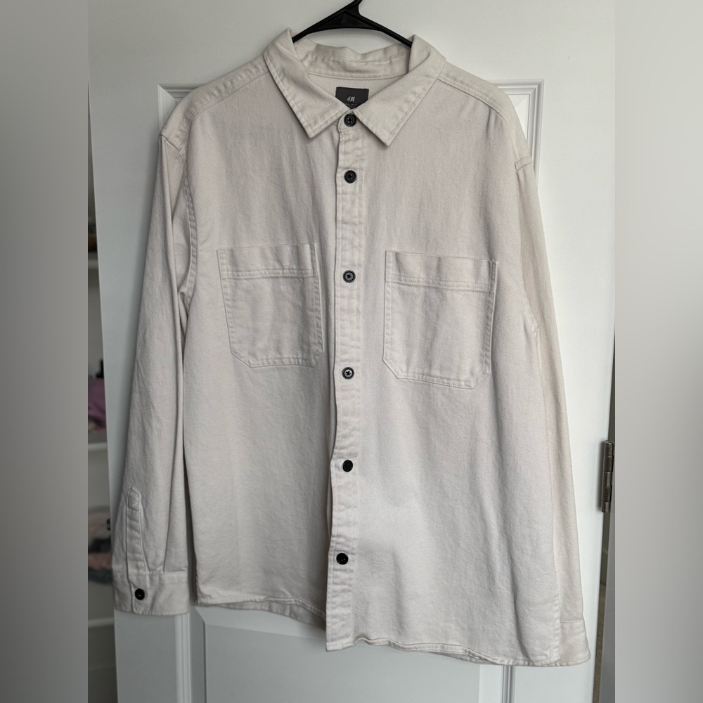 Men's Off-White Button-Up Jacket